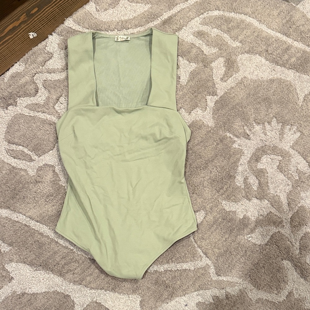 Free People Light Green Bodysuit